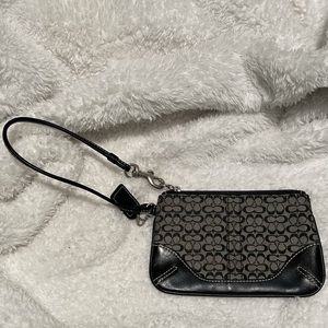 Coach Signature Black & Grey Wristlet